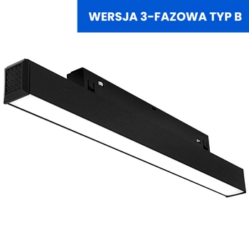 Lampa liniowa do magnetycznych szyn 3-fazowych 806 Domeno LED 12W 4000K czarna