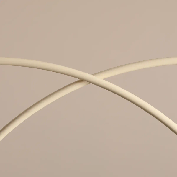 Wisząca lampa skandynawska UNA 1116L9_S kulista beżowa biała