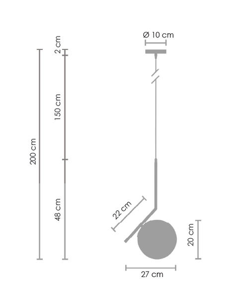 Wisząca lampa kula Solaris ST-9228-S Step art deco biała mosiądz
