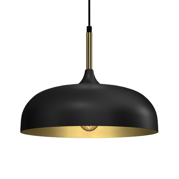 Metalowa lampa wisząca Lincoln okrągła czarna złota