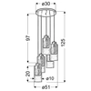 Wisząca lampa LIBANO 35-51813 szklana zwis kaskada tuby chrom przezroczyste