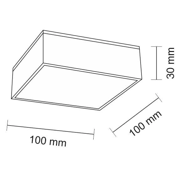 Natynkowa LAMPA sufitowa TOTTORI IL 1236 Shilo kwadratowa OPRAWA LED 10W 3000K plafon czarny