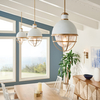 Lampa w stylu retro wisząca QN-TOLLIS-P-NBR biała mosiądz