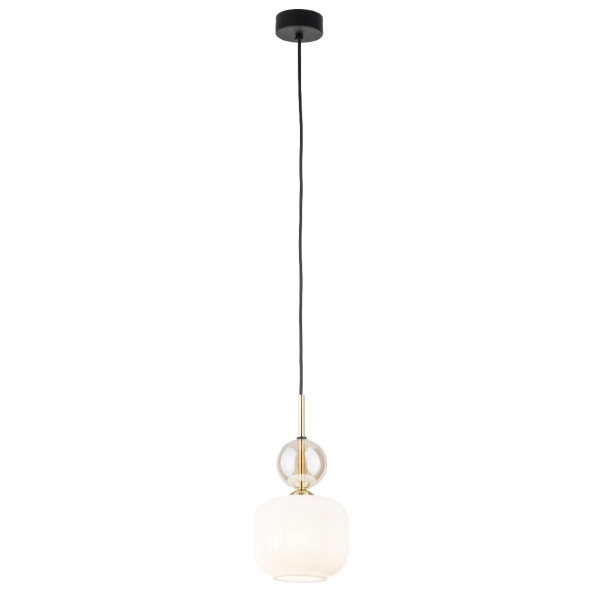 Wisząca lampa do salonu Sophia Cognac 11589 kule ryflowane biały