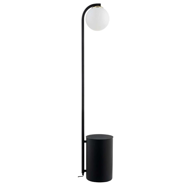 Stojąca LAMPA dekoracyjna BOTANICA 40851105 Kaspa podłogowa OPRAWA metalowa doniczka szklana kula ball czarna