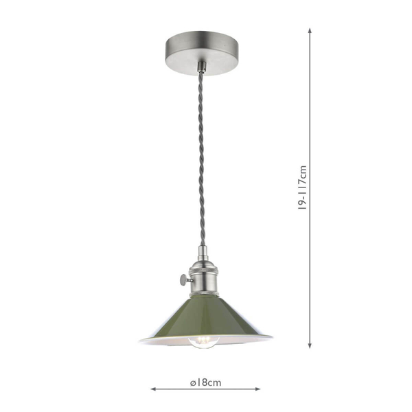Antyczna lampa do kuchni Hadano HAD0161-07 Dar Lighting zielony szary