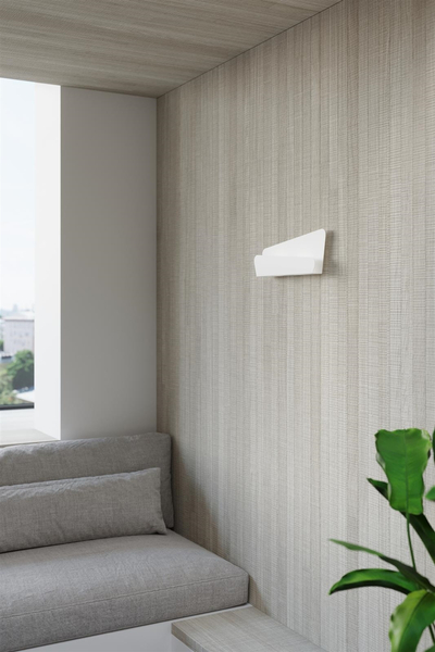 Asymetryczna lampa ścienna Bascia SL.0932 Sollux do salonu biała