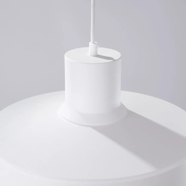 Owalna lampa wisząca BILO SL.1702 biała metalowa 1xE27