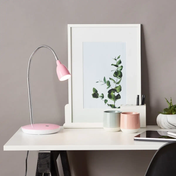 Biurkowa lampka na peszlu Anthony G92935/17 LED 2,4W 3000K chrom różowy