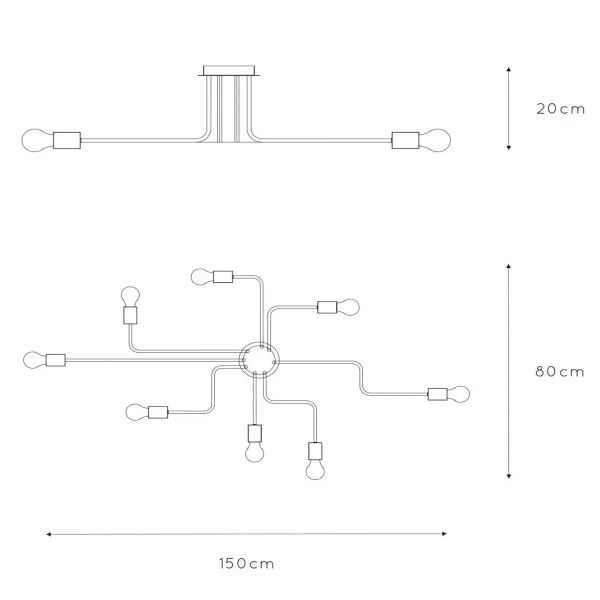 Loftowa lampa sufitowa Lester 21112/08/30 Lucide metalowa czarna