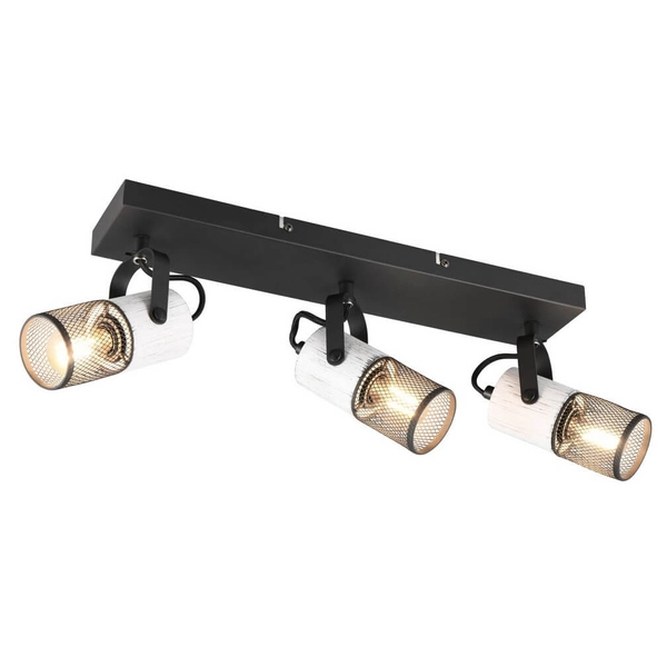 Sypialniana lampa sufitowa Tosh 804300334 metalowe tuby czarna biała