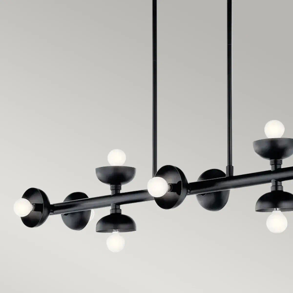 Podłużna wisząca lampa Palta KL-PALTA-LP10-BK belka czarna