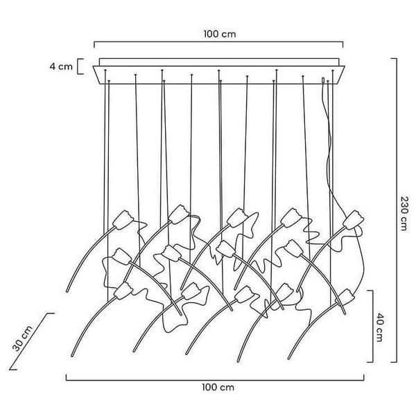 Dekoracyjna lampa wisząca Tulippe MSE1501100169 Moosee kaskada złota