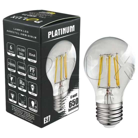 Żarówka dekoracyjna SANICO 305138 Polux E27 A60 6,5W 650 lm 230V kulka industrialna biała ciepła