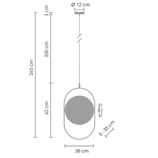Ledowa lampa frame Elipse S-60217A-L Step 40W 3000K koło czarna