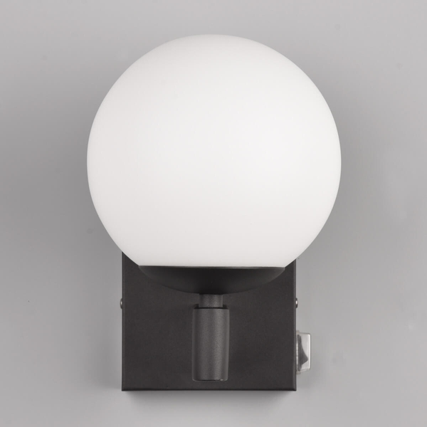 Naścienna lampa KULA 284270132 IP44 bubble szklana metalowa czarna biała