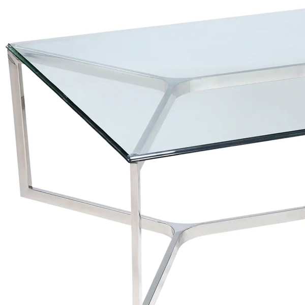 Transparentny stolik kawowy Hamptons HP-CT1144S Cosmolight srebrny