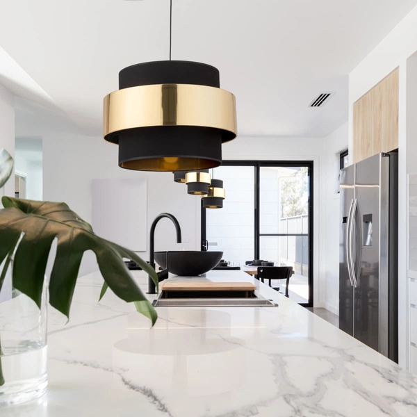 Wisząca lampa glamour tuba Calisto 4706 TK Lighting okrągła czarna złota