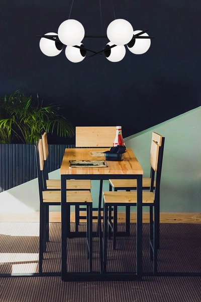 Lampa wisząca Arton K-4967 bubbles do jadalni biała czarna