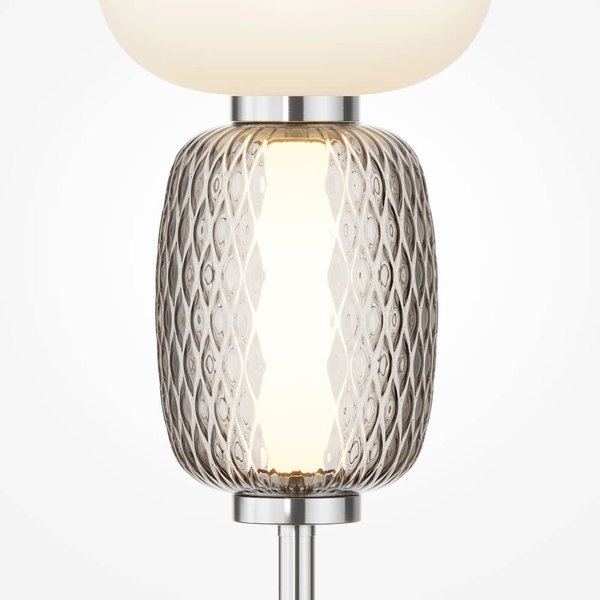 Stołowa lampka Pattern MOD267TL-L28CH3K LED 28W 3000K chrom biała szara