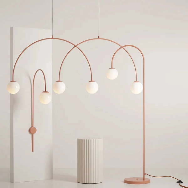 Wielopunktowa lampa wisząca Una 1116L11_L kule molekuły szkło koralowa