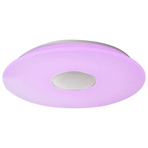 Plafon LAMPA sufitowa NICOLE 41329N Globo okrągła OPRAWA głośnik bluetooth LED RGB 57,5W z efektem gwiazd biała