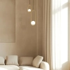 Wisząca lampa do salonu 23135 kula szklana złoty biały