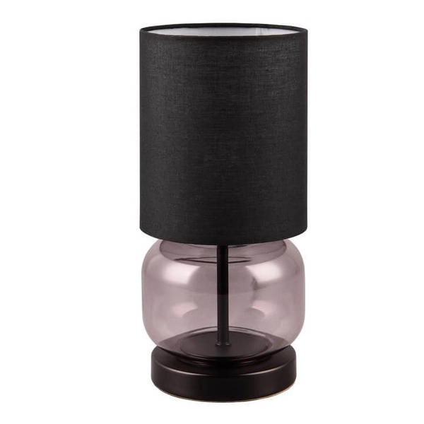 Tkaninowa lampa stołowa Elio 517800154 czarna przydymiona