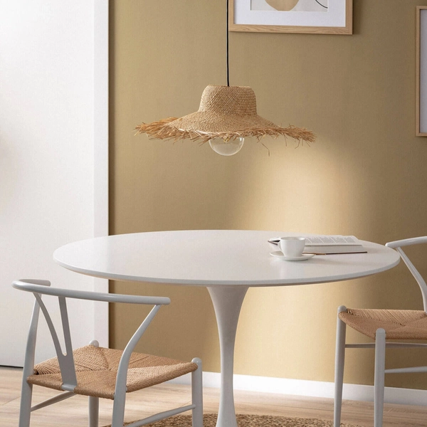 Lampa zawieszana Boho ABR-LWAA-60 Abruzzo kapelusz ekologiczna beżowa