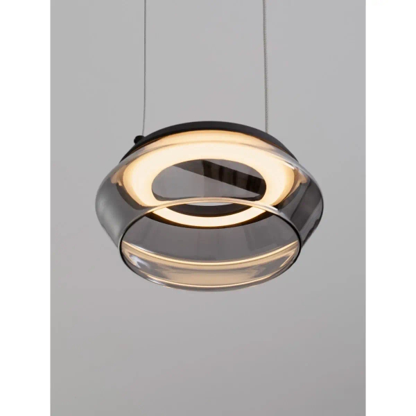 Szklana wisząca lampa OVANIRA LE45194 LED 8W 3000K czarna