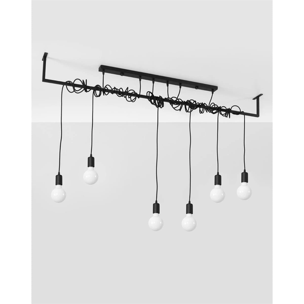 Industrialna lampa wisząca SL.0896 do salonu czarna loft