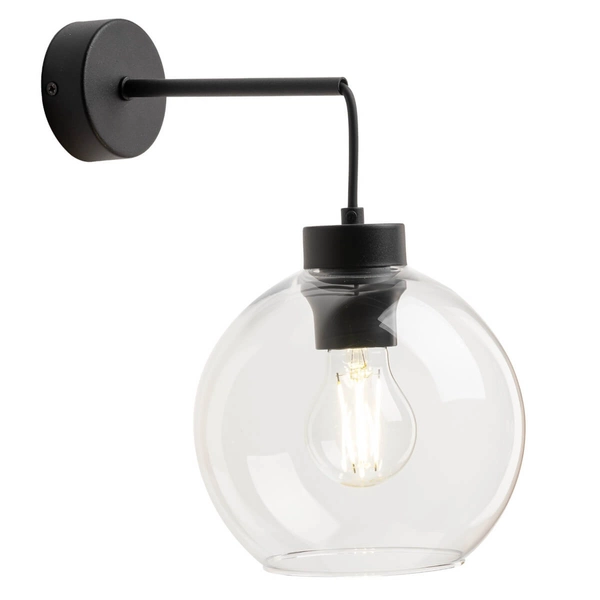 Ścienna lampa do gabinetu Cubus 10245 ball czarna przezroczysta