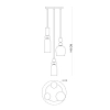 Lampa wisząca Manso PND-37462-3A-MC-GD potrójna multikolor