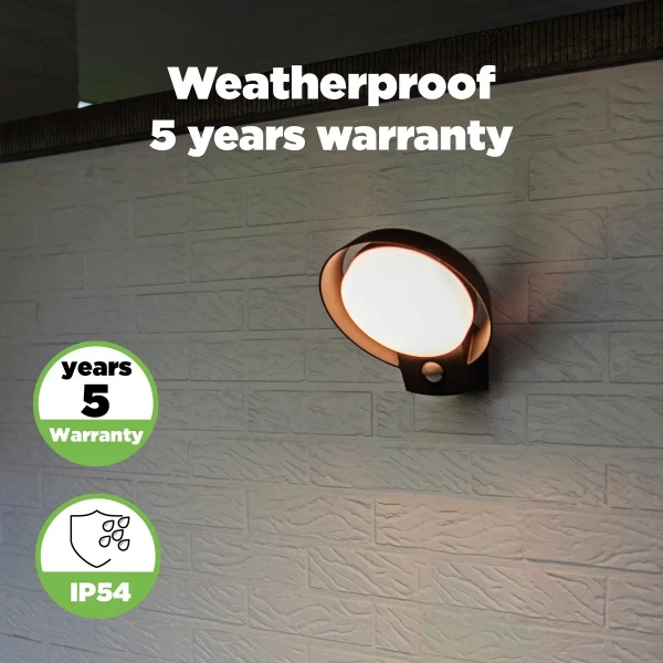 Elewacyjna lampa ścienna Polo LED 16W 3000K okrągła IP54 grafitowa