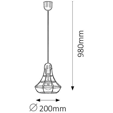 LAMPA wisząca RAMSEY 4650 Rabalux loftowa OPRAWA metalowa klatka zwis na kablu miedź