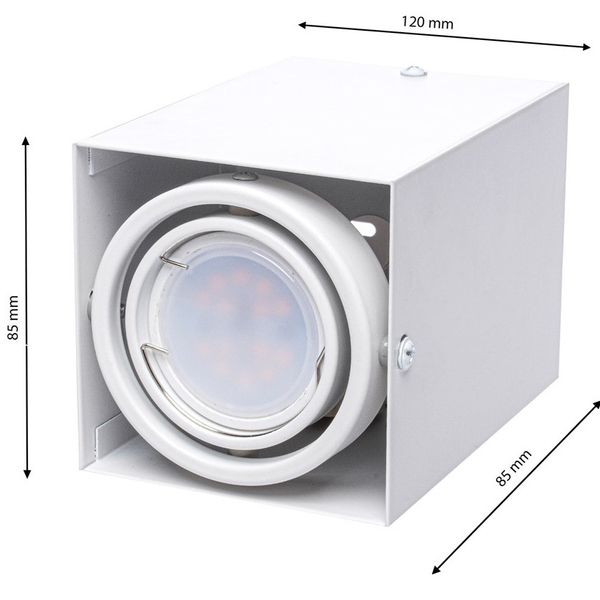 Spot LAMPA sufitowa BLOCCO ML476 Milagro natynkowa OPRAWA metalowa LED 7W 3000K oczko regulowane kostka cube biała