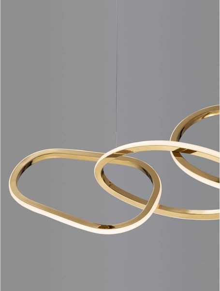 Designerska lampa wisząca CELAYA LE42760 rings LED 50W 3000K złota