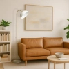 Lampa podłogowa do salonu Zack ML2338 łukowa biały beżowy