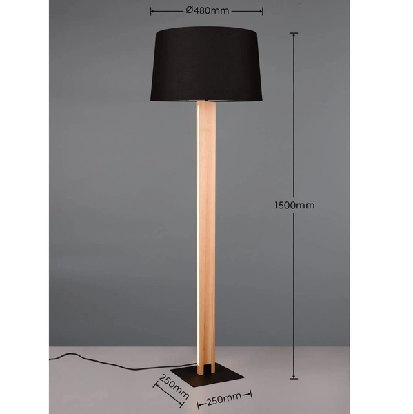 Metalowa lampa stojąca Rahul 447610232 z wtyczką do pokoju czarna brązowa