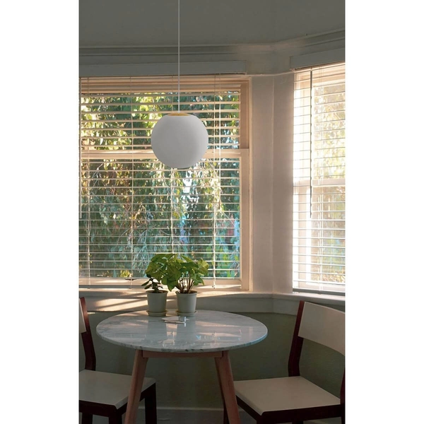 Wisząca lampa Elmo K-5312 Kaja bańka metalowa szklana biała złota