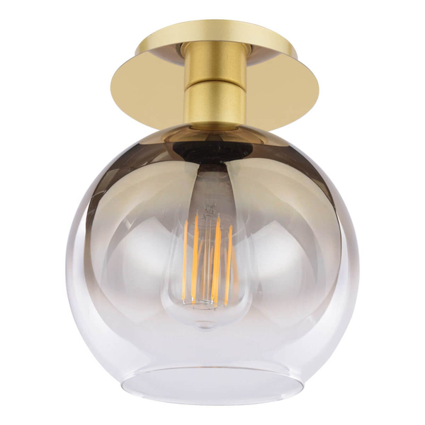 Kulista lampa sufitowa Lycia LYC0135 szklana okrągła złota przezroczysta