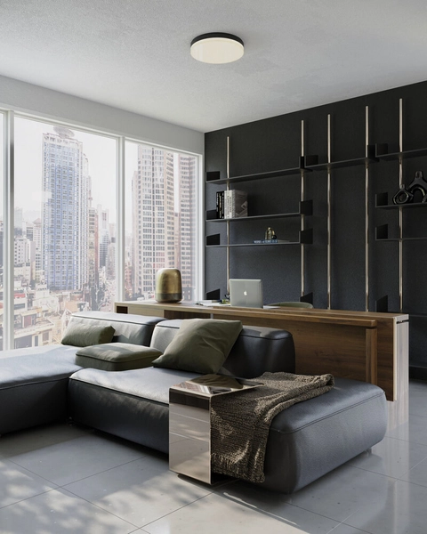 Lampa sufitowa Sekko C0218 LED 54 plaster miodu plafon czarny