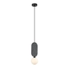 Okrągła lampa wisząca Lorenzo PND-59815-1-GR do jadalni szara biała