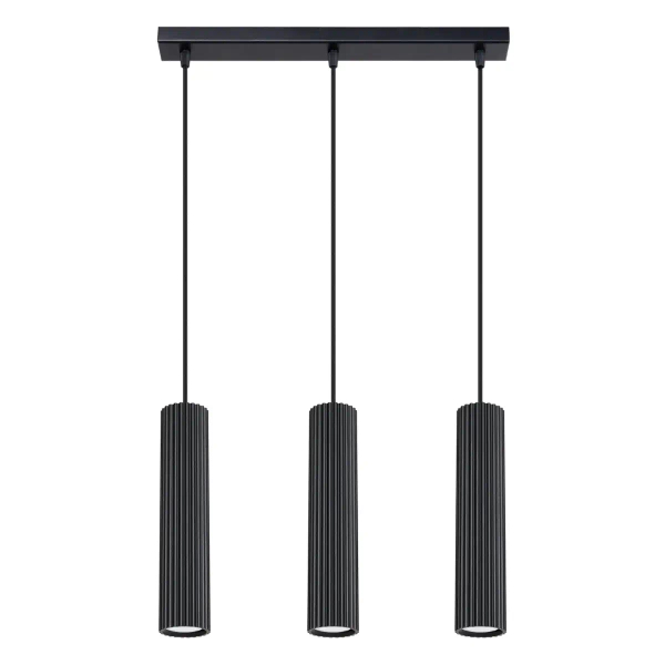 Lampa wisząca potrójna KARBON SL.1575 tubka podłużna czarna