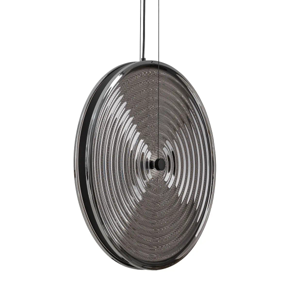 Lampa wisząca nad wyspę AURA LED przydymiona czarna dysk 1x22W 3000K do jadalni 12231