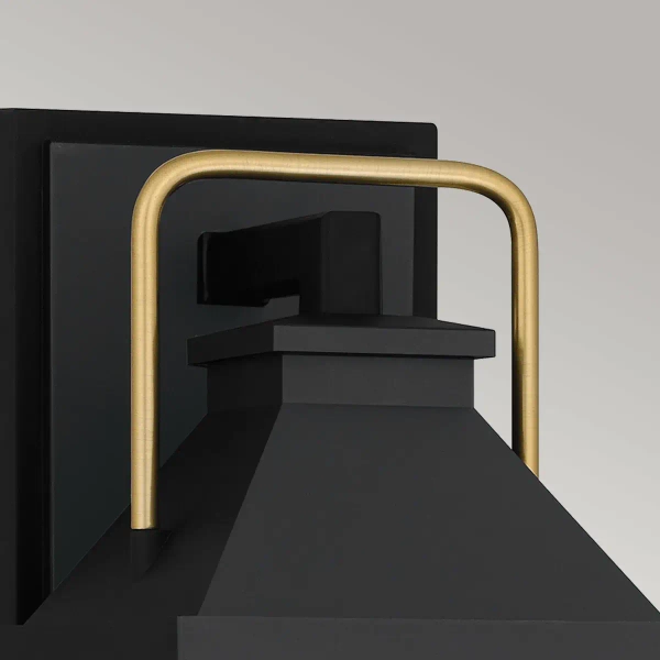 Zewnętrzny kinkiet szklany Buckley QZ-BUCKLEY-S-MBK latarenka IP44 czarna