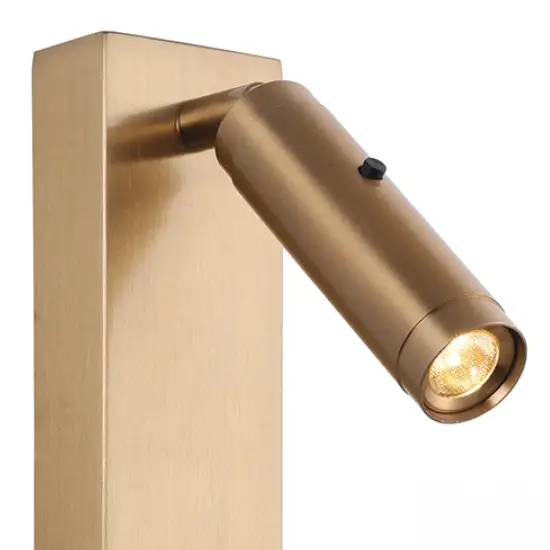 Regulowana ścienna lampa H68 LED 3W 3000K do czytania mosiądz