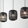 Bambusowa lampa wisząca Mathias 101698 potrójna czarna