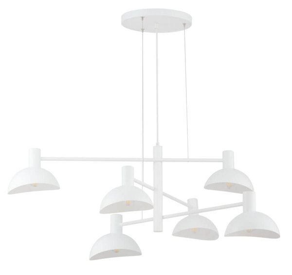 Wisząca lampa jadalniana Artis białe kopuły metalowe