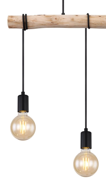 Wisząca lampa rustykalna Gregor 15539-3H belka drewniana